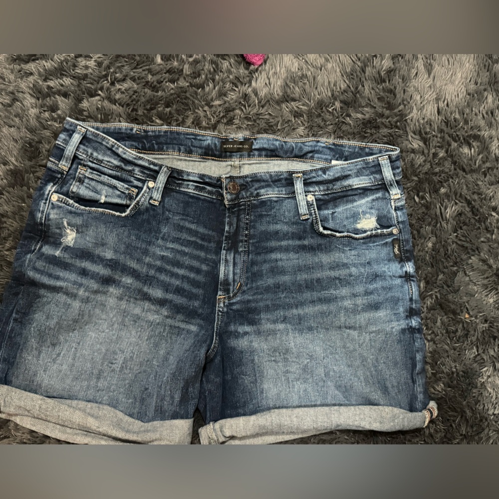 Silver Jeans Dark Blue Denim Shorts